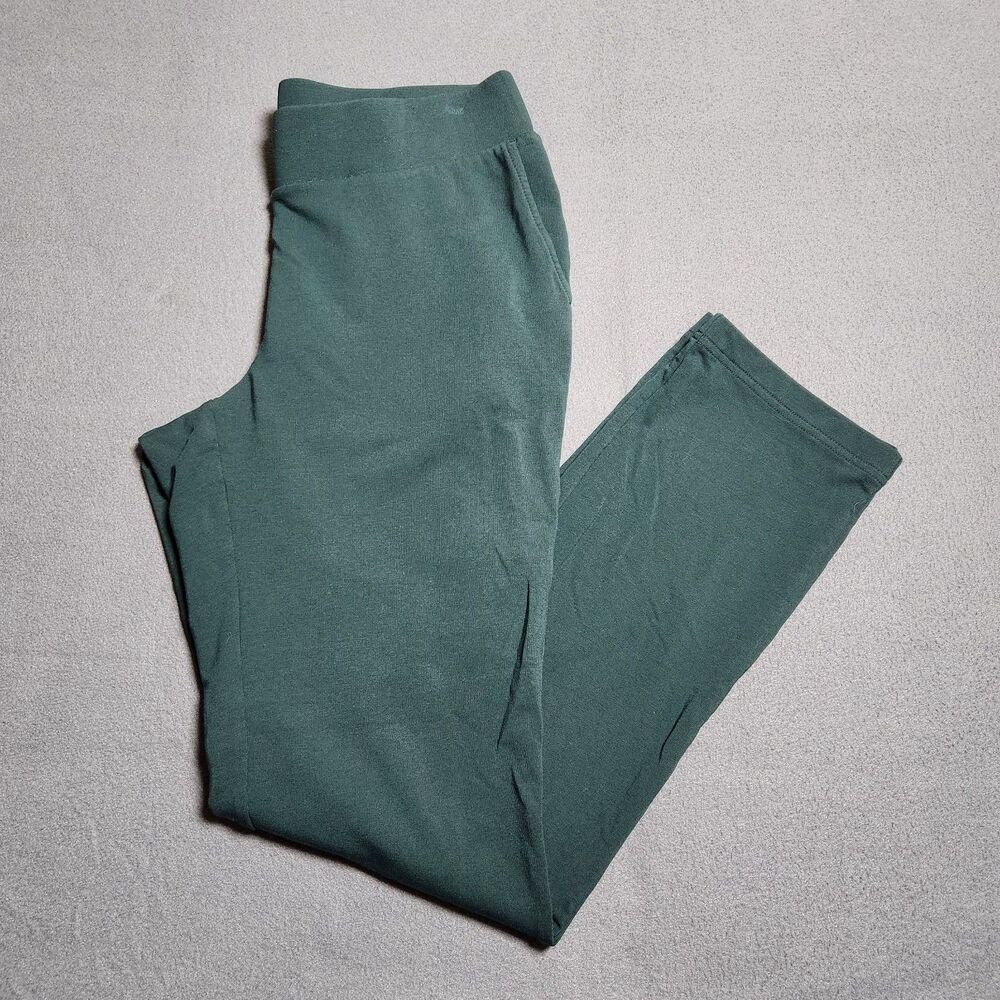 J. Jill PureJill Pants Women S Green Affinity French Terry Slim Leg Pull On